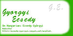 gyorgyi ecsedy business card