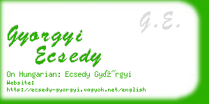 gyorgyi ecsedy business card